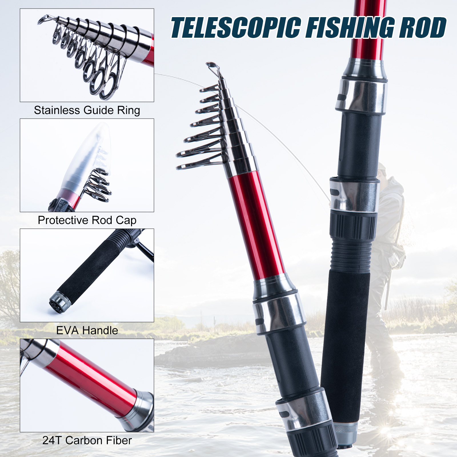 Combo de Caña de Pescar Telesc - Reel Bag reseña y precio