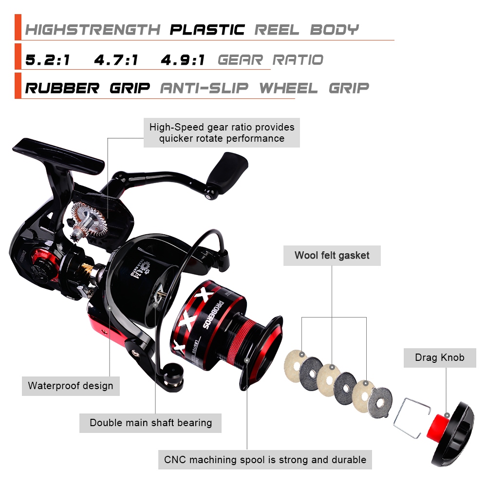 Carrete giratorio PROBEROS, ca - Surf Reel reseña y precio