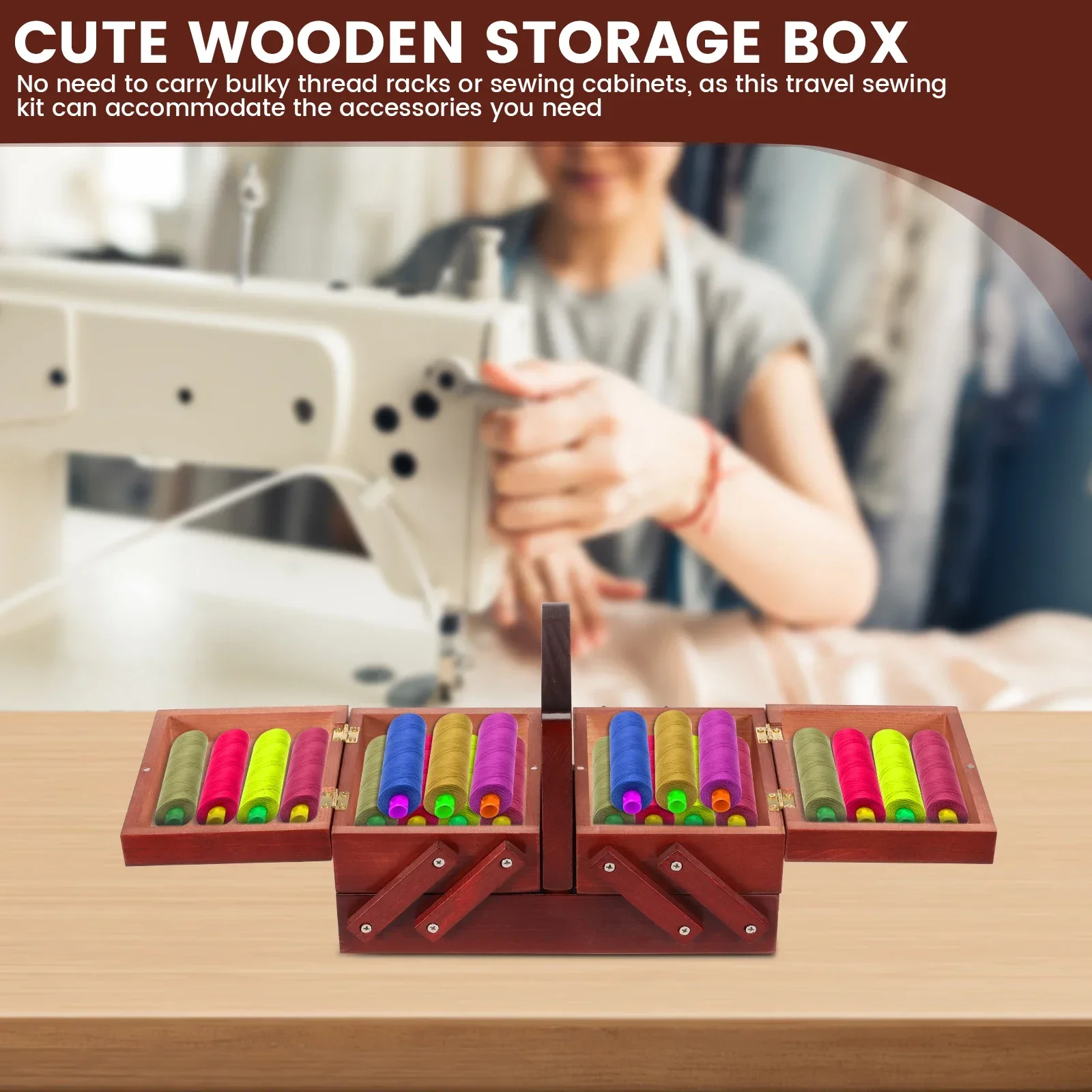 Caja de hilo de coser expandib - Reel Handle reseña y precio