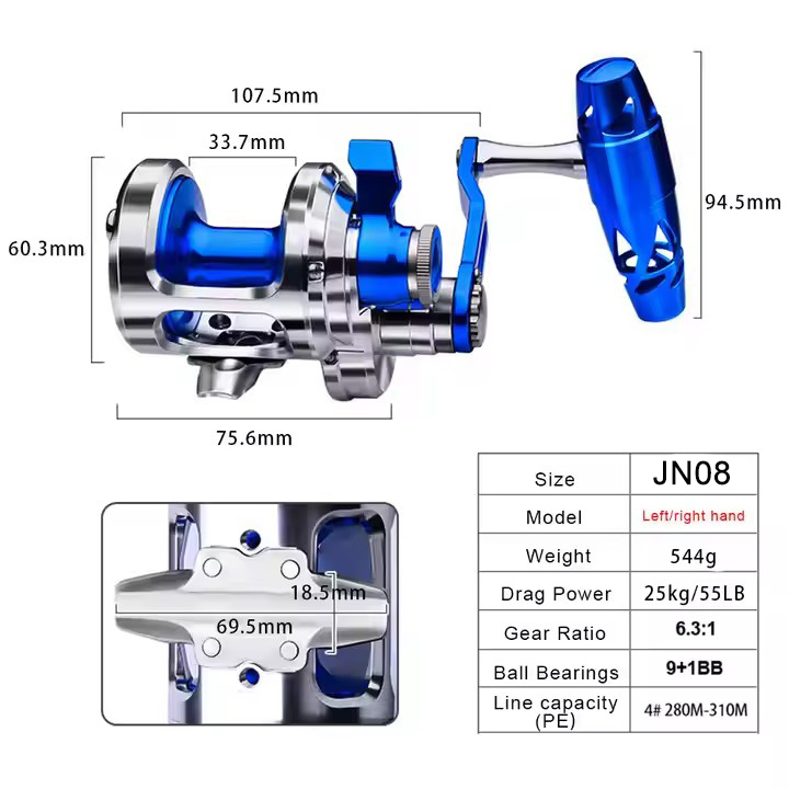 Carrete de pesca CNC totalment - Trolling Reel reseña y precio