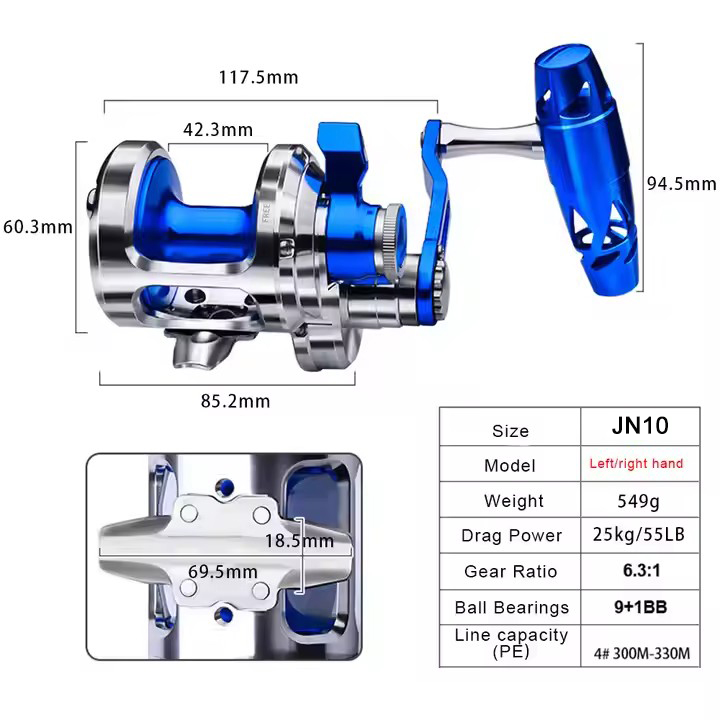 Carrete de pesca CNC totalment - Trolling Reel reseña y precio